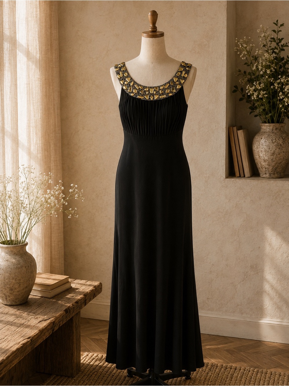 Dave and Johnny Open Back Beaded Embellished Formal Gown - Size 1/2 (US 2)